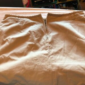Nevada skort, size 14, 100% cotton, beige, zip up back, lots of life left.